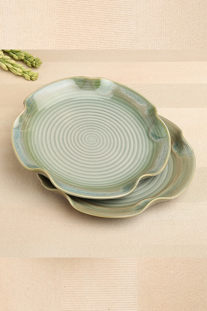 Green Twisted Ceramic Dinner Plate  by Design Gaatha at Pernia's Pop Up Shop