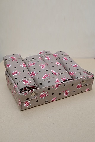 Light Brown Printed Table Napkin With Tray Holder by Design Gaatha
