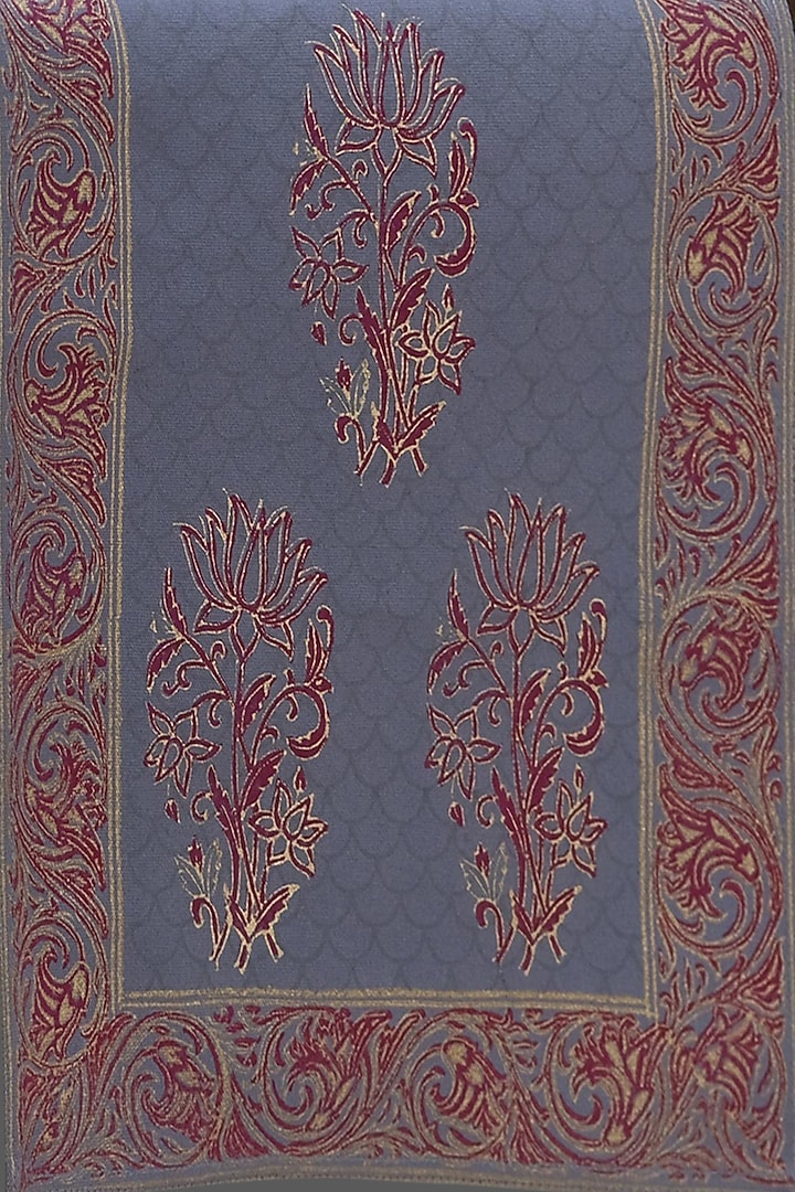 Light Grey Hand Block Printed Table Runner by Design Gaatha at Pernia's Pop Up Shop
