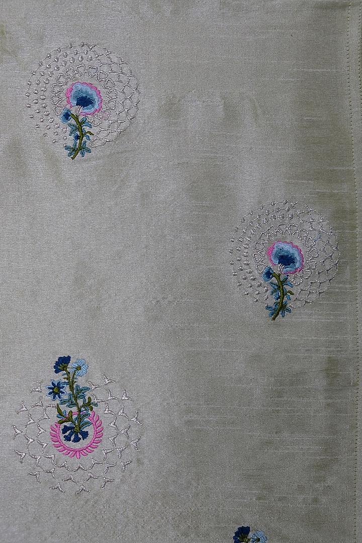 Fennel Green Embroidered Table Runner by Design Gaatha at Pernia's Pop Up Shop