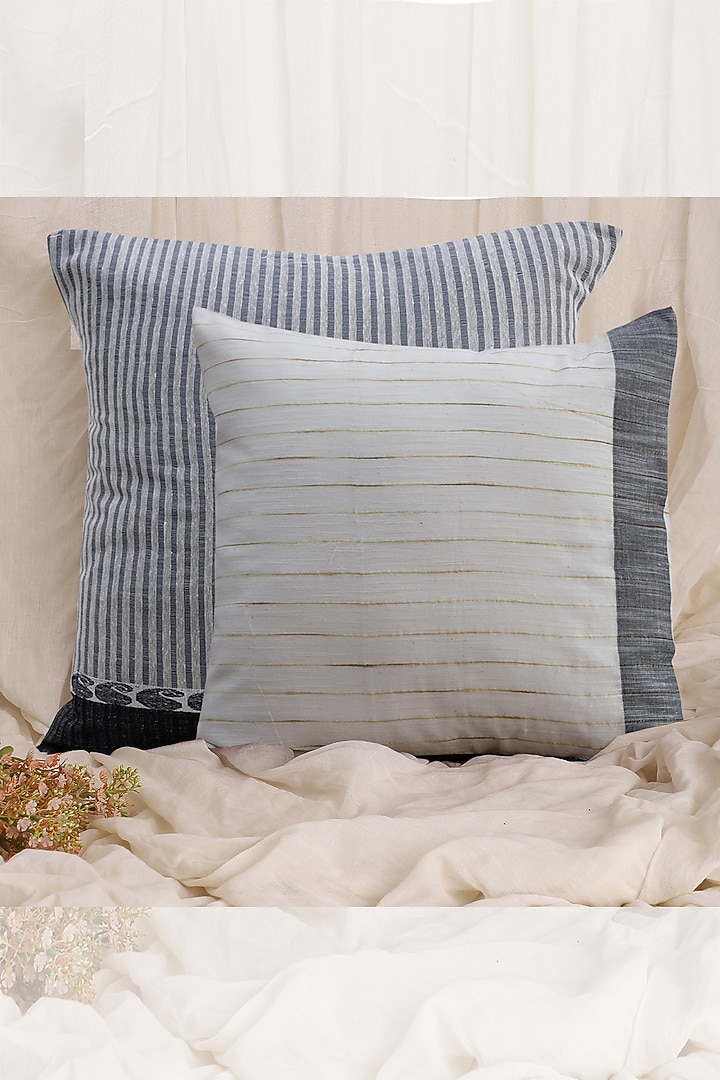 Grey & Blue Dyed Cushion Covers (Set of 2) by Design Gaatha at Pernia's Pop Up Shop