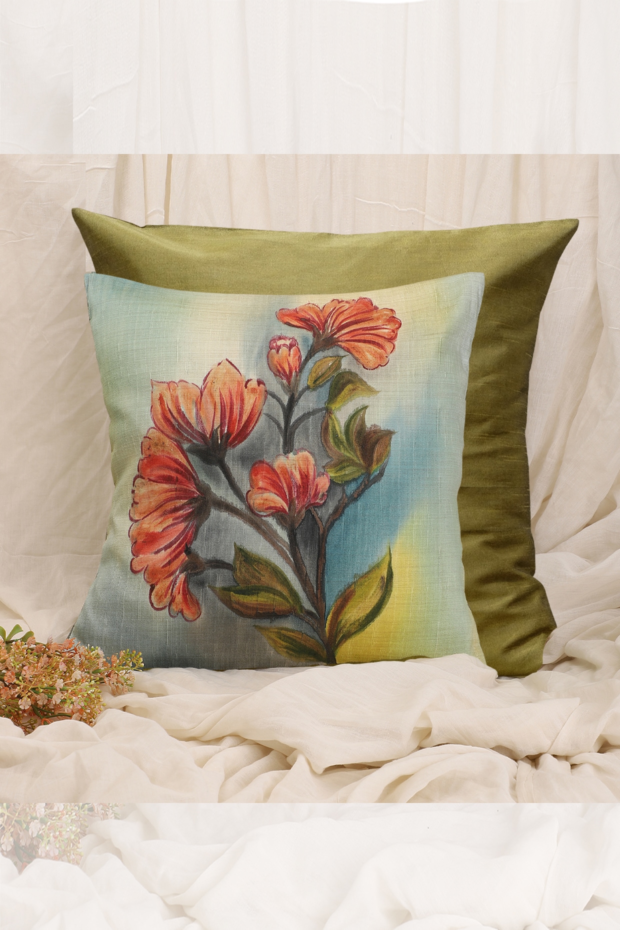 Hand painted pillow covers best sale