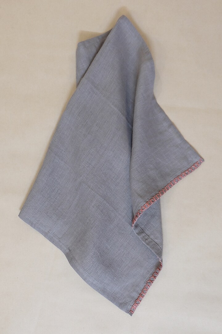 Assorted Colour Linen Hand Embroidered Kitchen Napkins (Set of 5) by Design Gaatha at Pernia's Pop Up Shop