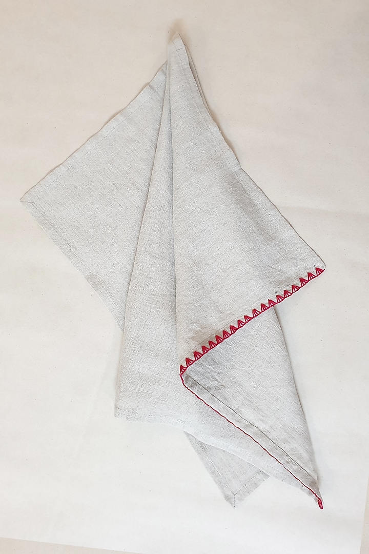 Assorted Colour Linen Hand Embroidered Kitchen Napkins (Set of 5) by Design Gaatha at Pernia's Pop Up Shop