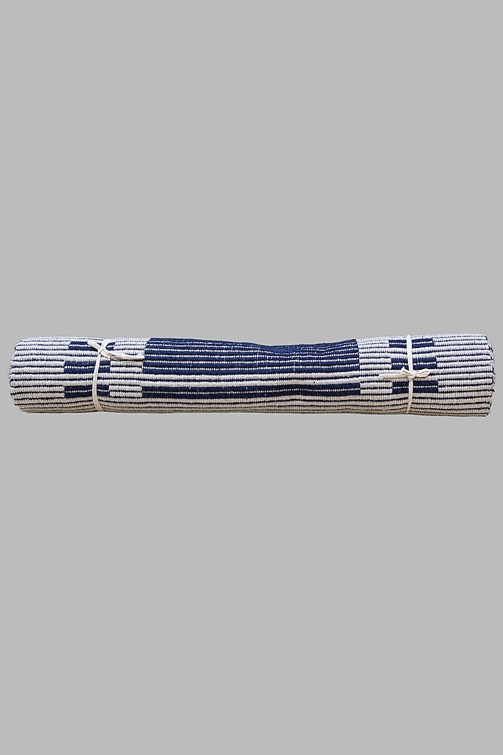 Cream & Blue Rug Yoga Mat With Bag by Design Gaatha at Pernia's Pop Up Shop