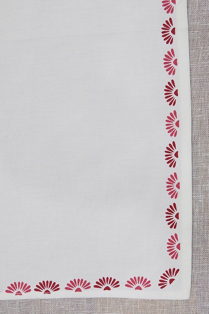 Off-White & Maroon Cotton Floral Printed Table Napkin Set by Design Gaatha at Pernia's Pop Up Shop