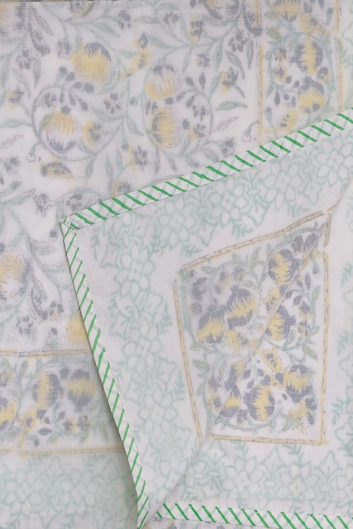 Yellow Pure Cotton Hand Block Printed Dohar by Design Gaatha at Pernia's Pop Up Shop