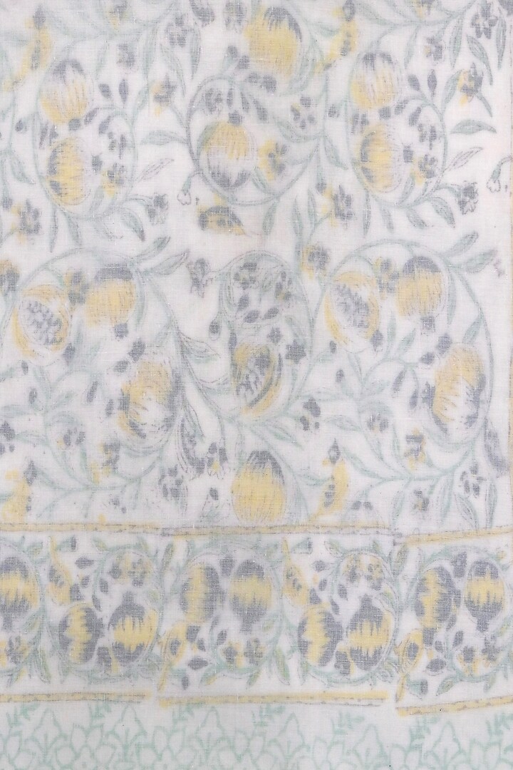 Yellow Pure Cotton Hand Block Printed Dohar by Design Gaatha at Pernia's Pop Up Shop
