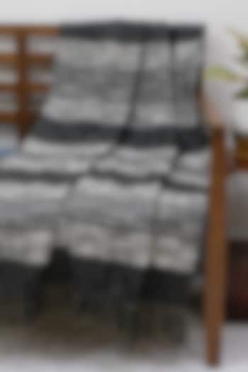 Charcoal & Cream Cotton Handwoven Throw by Design Gaatha at Pernia's Pop Up Shop
