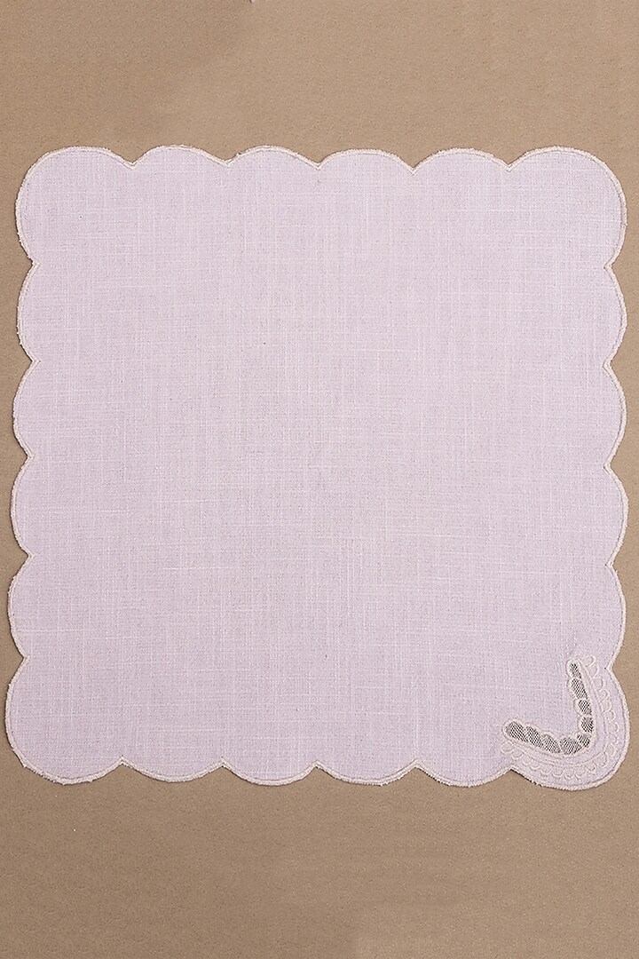 Dusty Pink Cotton Slub Cutwork Embroidered Table Mats & Table Napkin Set by Design Gaatha at Pernia's Pop Up Shop