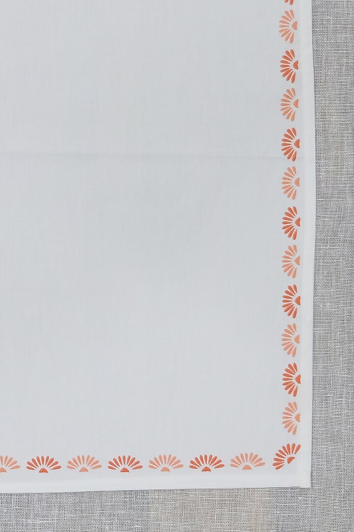 Off-White & Coral Cotton Floral Printed Table Napkin Set by Design Gaatha at Pernia's Pop Up Shop