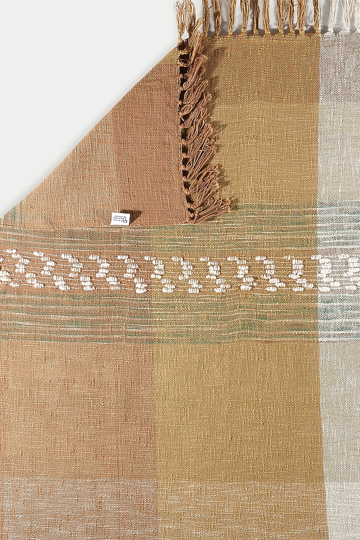 Cream & Beige Cotton Stripes Printed Bedcover by Design Gaatha at Pernia's Pop Up Shop