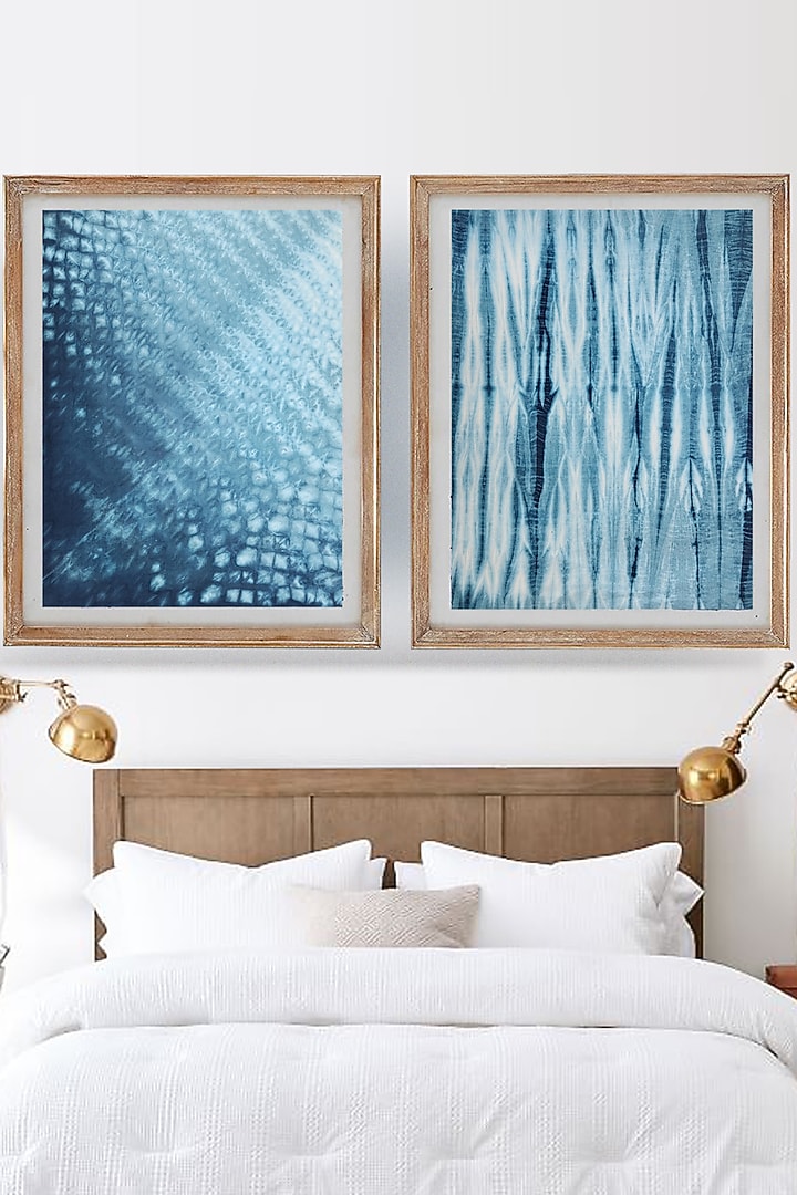 Blue Shibori Tie & Dyed Wall Art by Design Gaatha at Pernia's Pop Up Shop