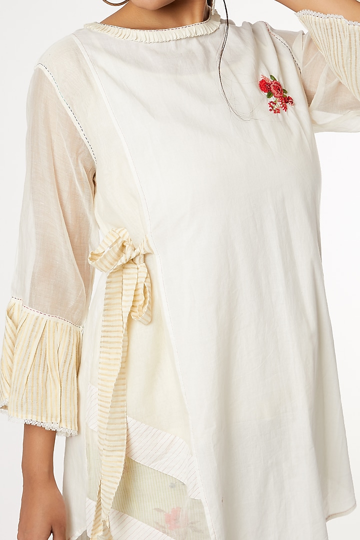 Beige Cotton Silk Top by Dhaari By Deepika at Pernia's Pop Up Shop
