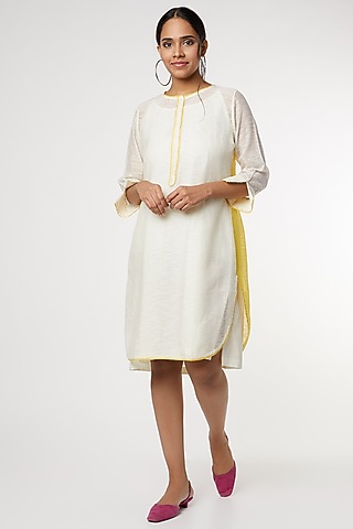 Beige Top With Piping by Dhaari By Deepika