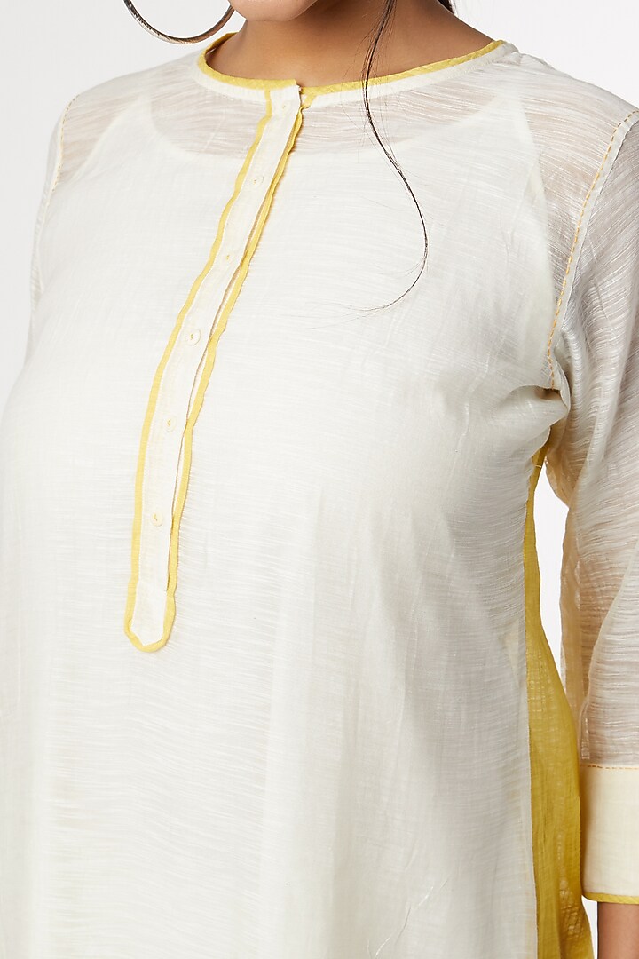 Beige Top With Piping by Dhaari By Deepika at Pernia's Pop Up Shop