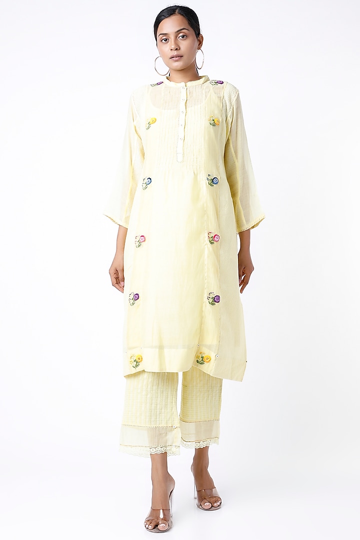 Yellow Handwoven Pants by Dhaari By Deepika
