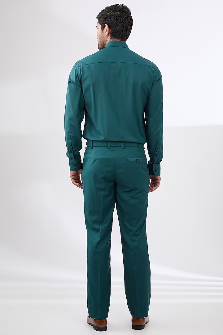 Teal Blue Terry Rayon Non Wool Suit Set by Dhananjay at Pernia's Pop Up Shop