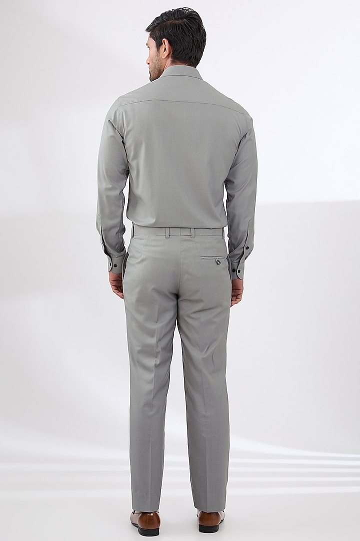 Steel Grey Terry Rayon Non Wool Suit Set by Dhananjay at Pernia's Pop Up Shop