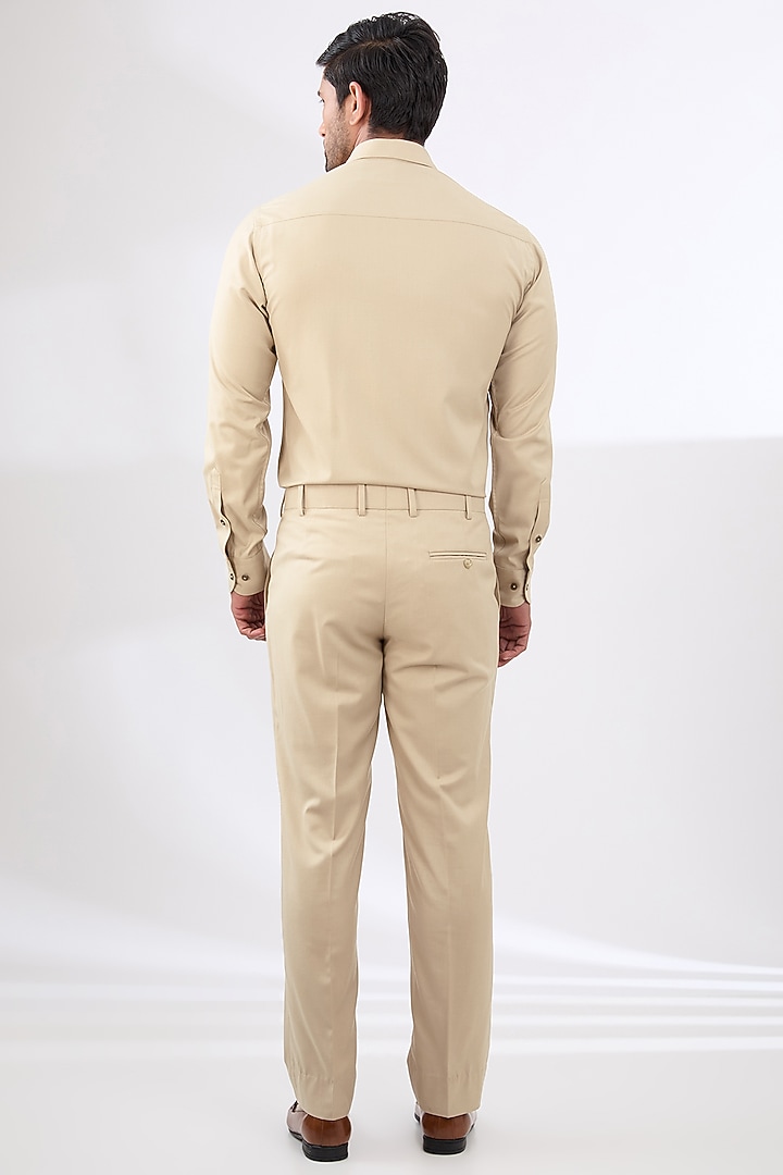 Beige Terry Rayon Non Wool Suit Set by Dhananjay at Pernia's Pop Up Shop