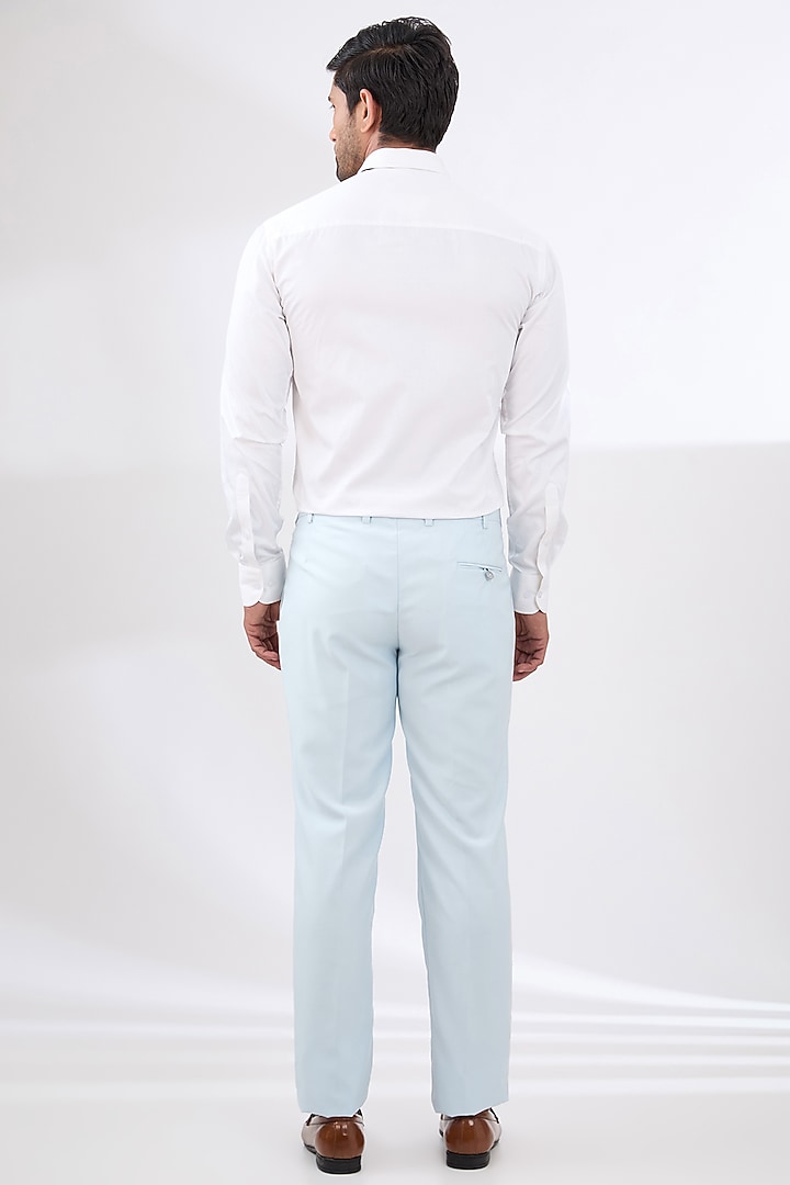Powder Blue Terry Rayon Non Wool Suit Set by Dhananjay at Pernia's Pop Up Shop