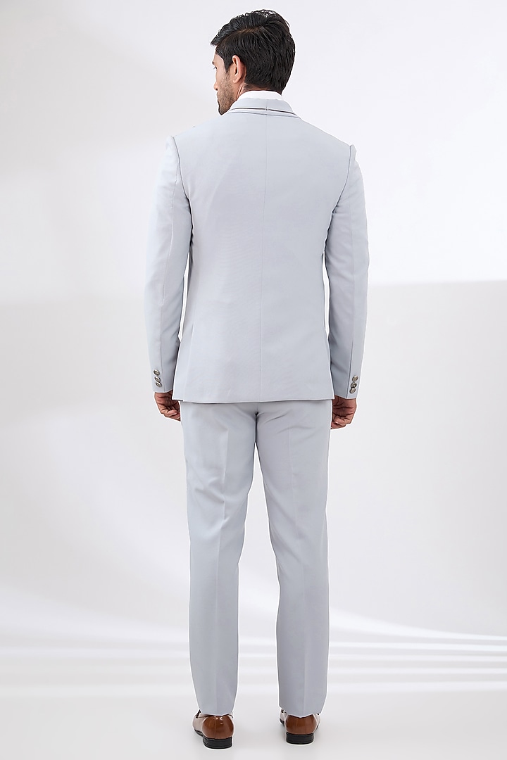Grey Terry Rayon Non Wool Acrylic Embellished Suit Set by Dhananjay at Pernia's Pop Up Shop