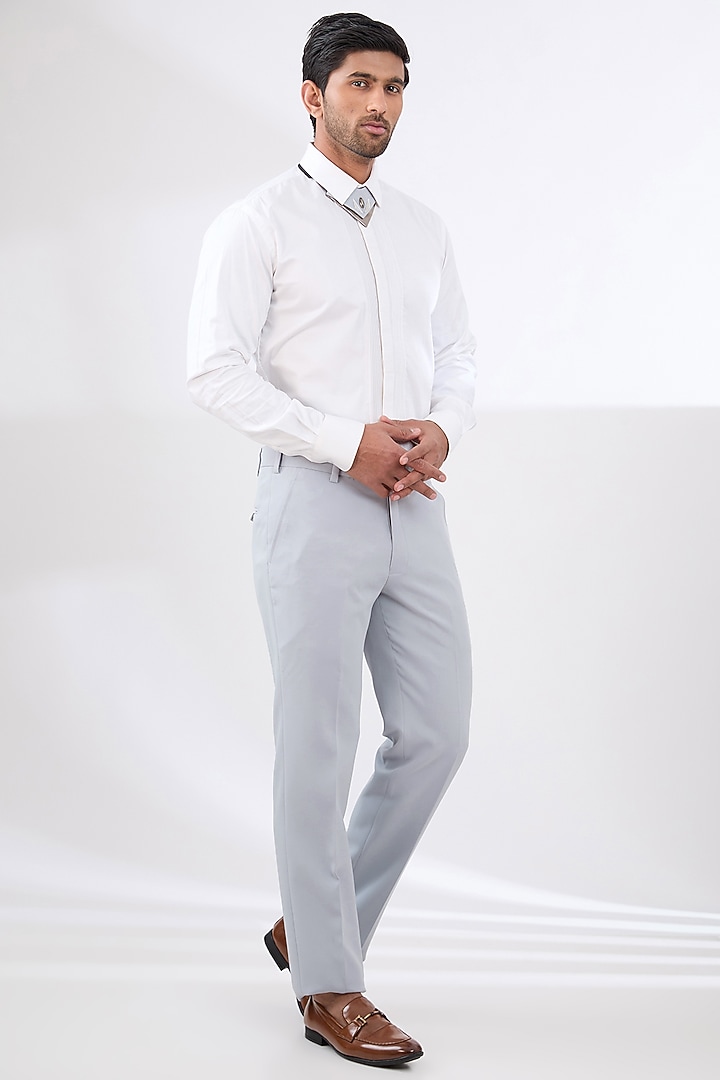 Grey Terry Rayon Non Wool Acrylic Embellished Suit Set by Dhananjay at Pernia's Pop Up Shop