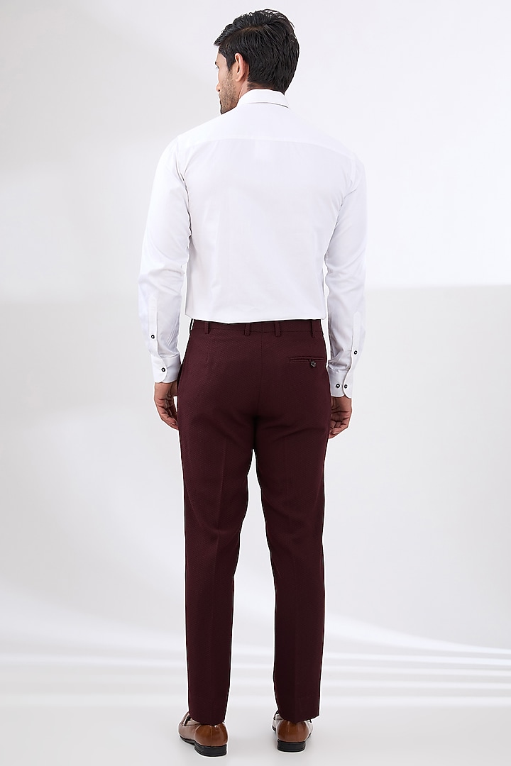 Wine Terry Rayon Non Wool Hand Embroidered Suit Set by Dhananjay at Pernia's Pop Up Shop
