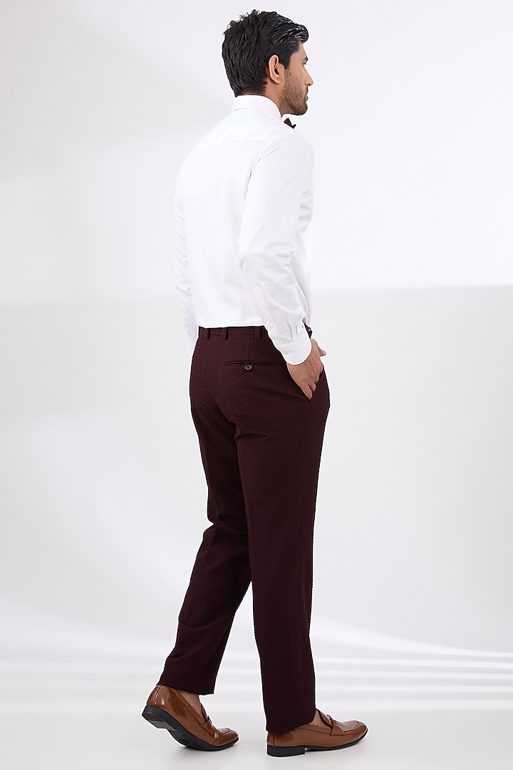 Wine Terry Rayon Non Wool Hand Embroidered Suit Set by Dhananjay at Pernia's Pop Up Shop