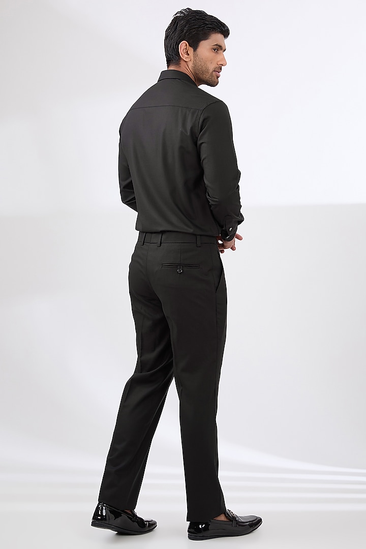 Black Terry Rayon Non Wool Suit Set by Dhananjay at Pernia's Pop Up Shop