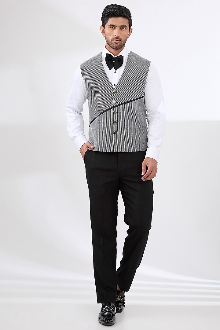 Black Terry Rayon Non Wool Suit Set by Dhananjay at Pernia's Pop Up Shop