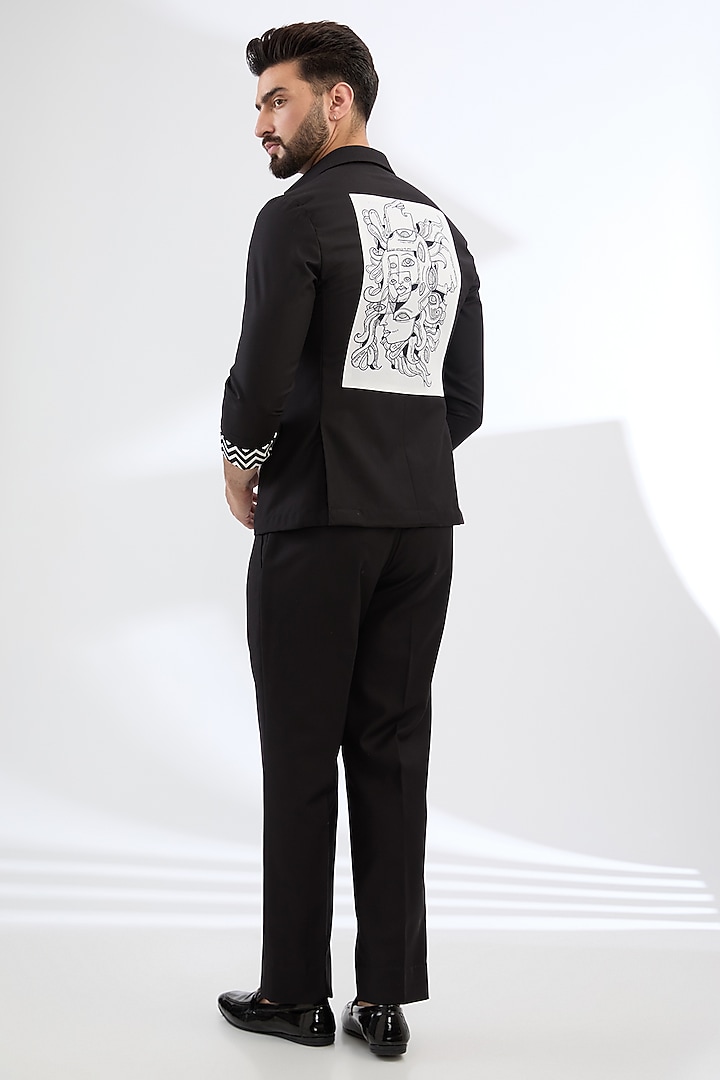 Black Terry Rayon Printed Co-Ord Set by Dhananjay at Pernia's Pop Up Shop