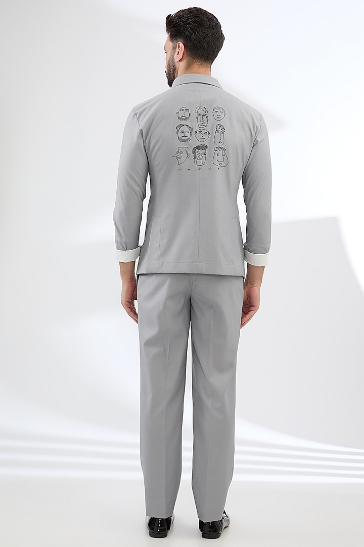 Grey Terry Rayon Color-Blocked Co-Ord Set by Dhananjay at Pernia's Pop Up Shop