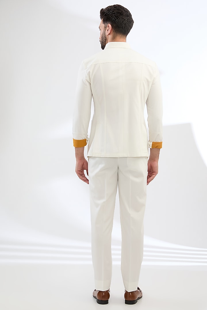White Terry Rayon Co-Ord Set by Dhananjay at Pernia's Pop Up Shop