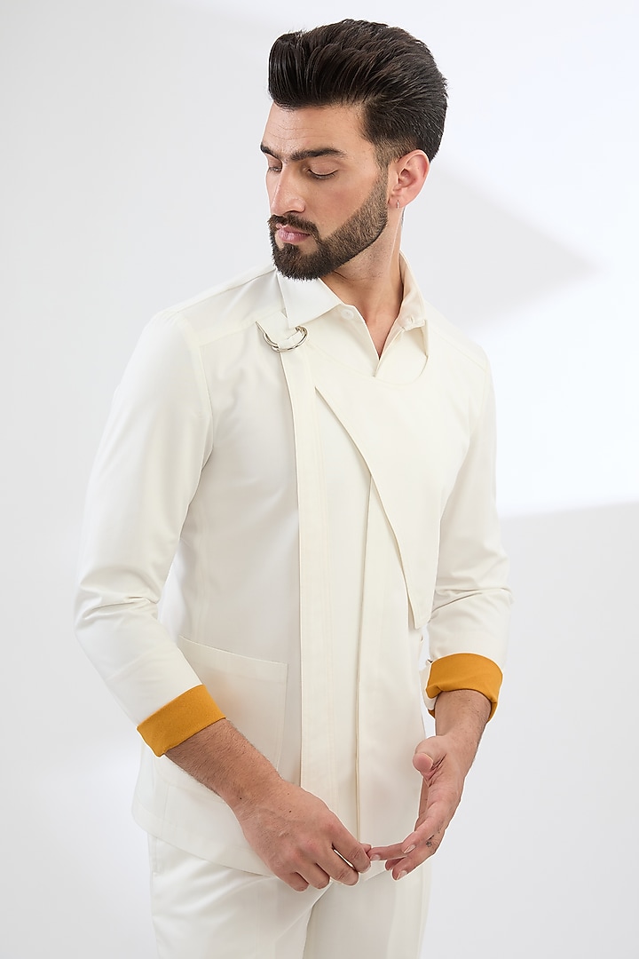 White Terry Rayon Co-Ord Set by Dhananjay at Pernia's Pop Up Shop