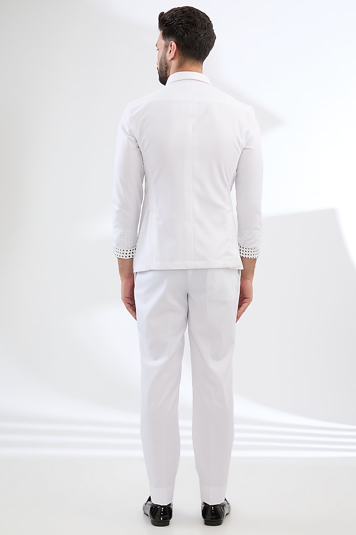 White Terry Rayon Embroidered Co-Ord Set by Dhananjay at Pernia's Pop Up Shop
