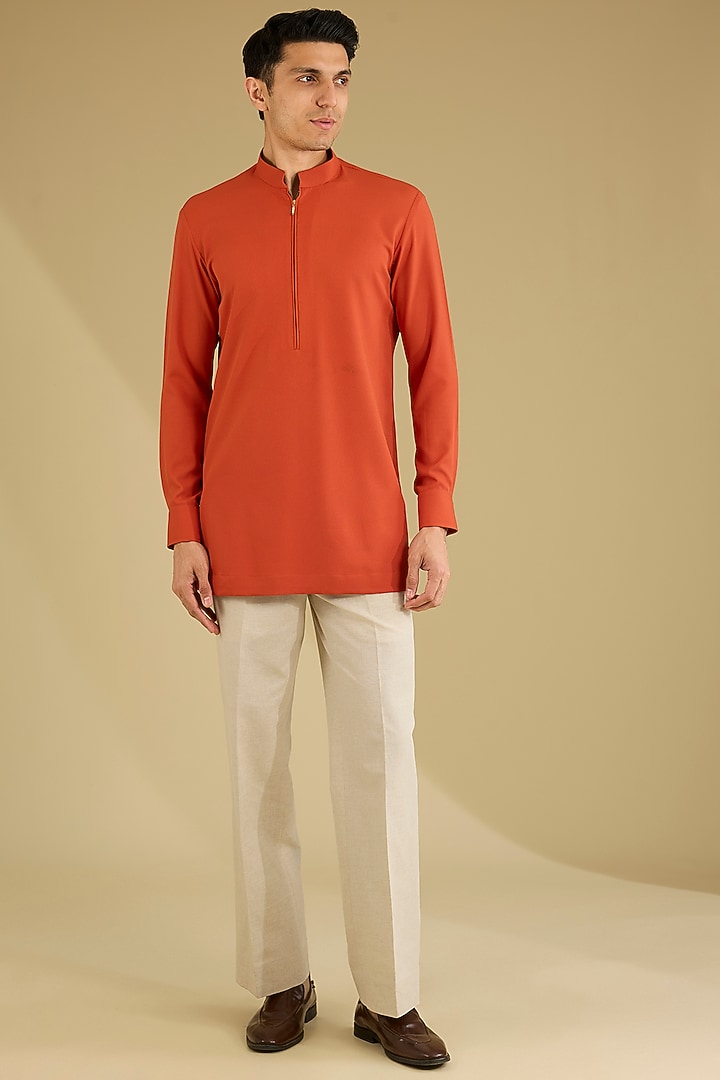 Beige Linen Phulkari Embroidered Nehru Jacket Set by Dhananjay at Pernia's Pop Up Shop