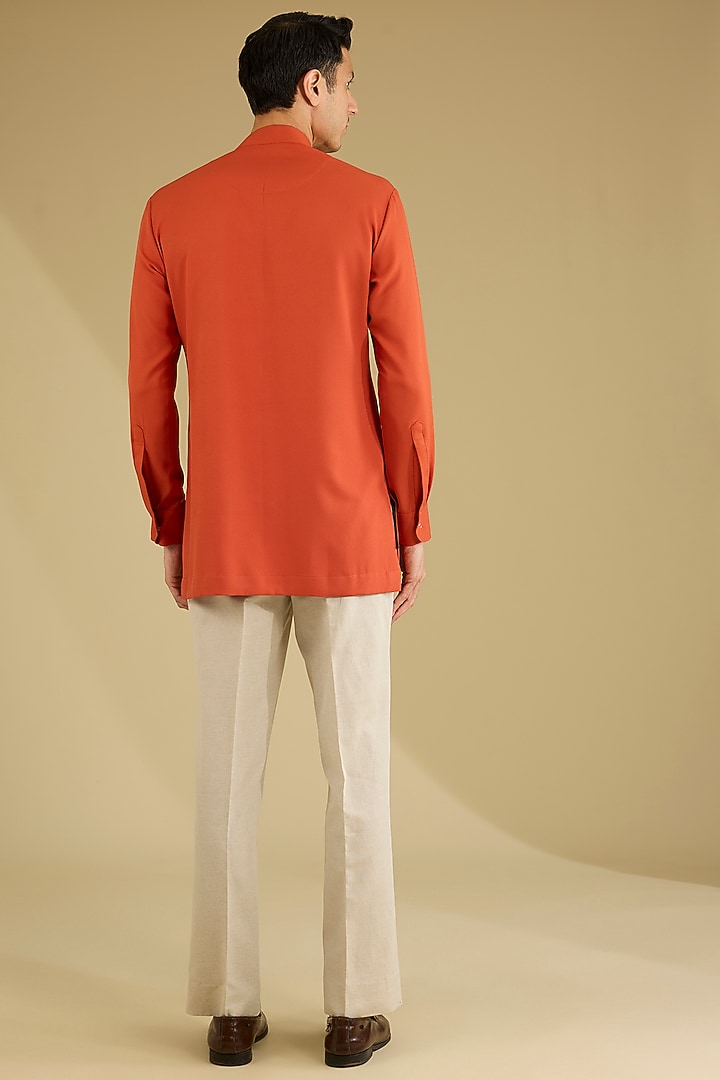 Beige Linen Phulkari Embroidered Nehru Jacket Set by Dhananjay at Pernia's Pop Up Shop