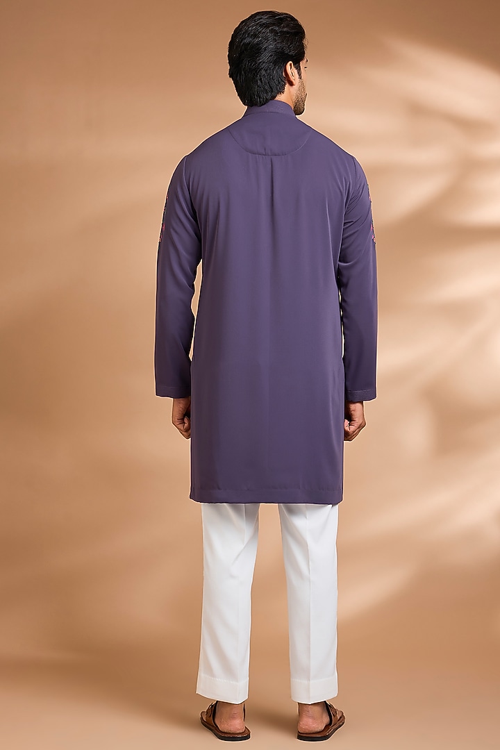 Mauve Polyester Floral Printed Kurta Set by Dhananjay at Pernia's Pop Up Shop