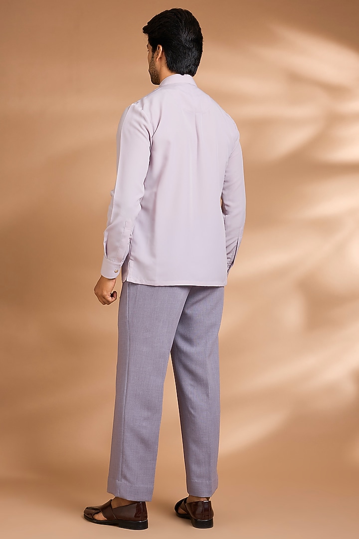 Grey Polynosic Embroidered Jacket Set by Dhananjay at Pernia's Pop Up Shop
