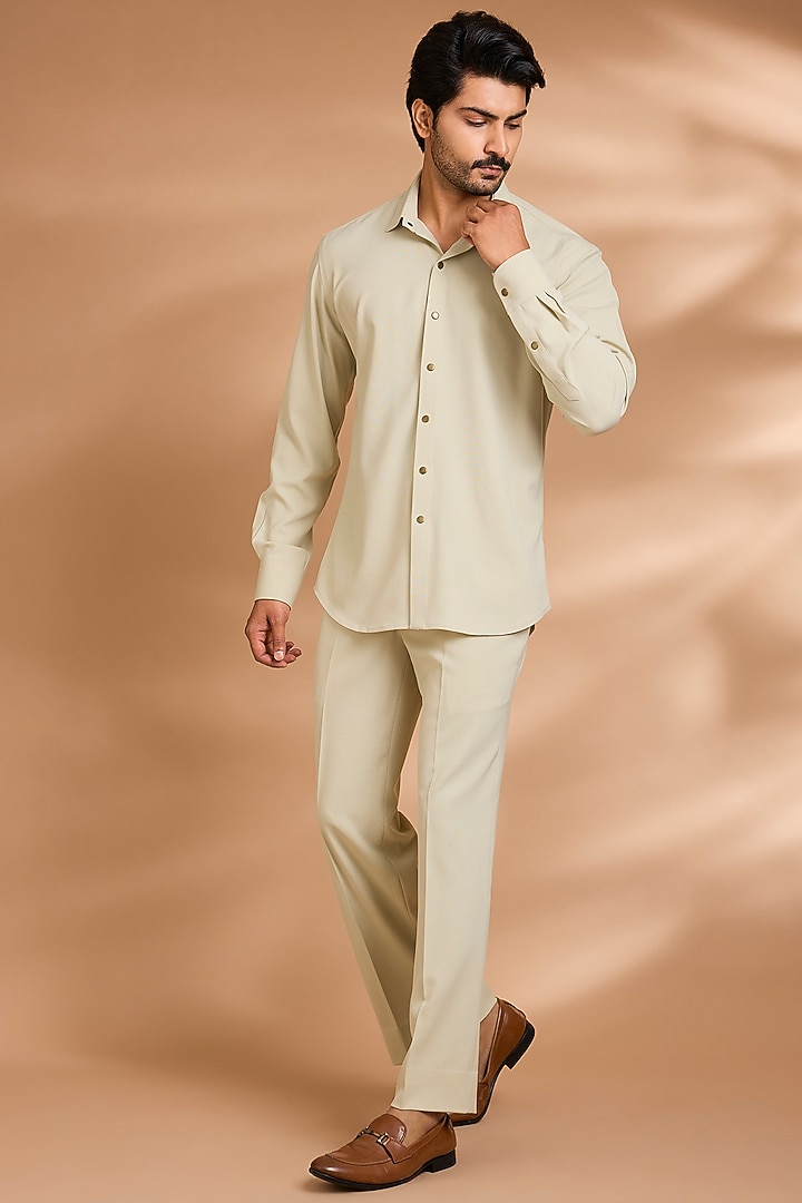 Mint Green Polynosic Floral Embroidered Jacket Set by Dhananjay at Pernia's Pop Up Shop