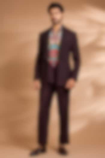 Brown Terry Rayon Jacket Set by Dhananjay at Pernia's Pop Up Shop