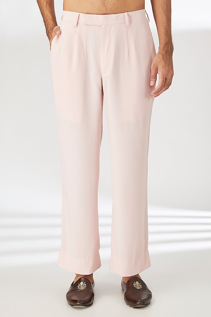Blush Pink Naysa Silk Thread Embroidered Kurta Set by Dhananjay at Pernia's Pop Up Shop