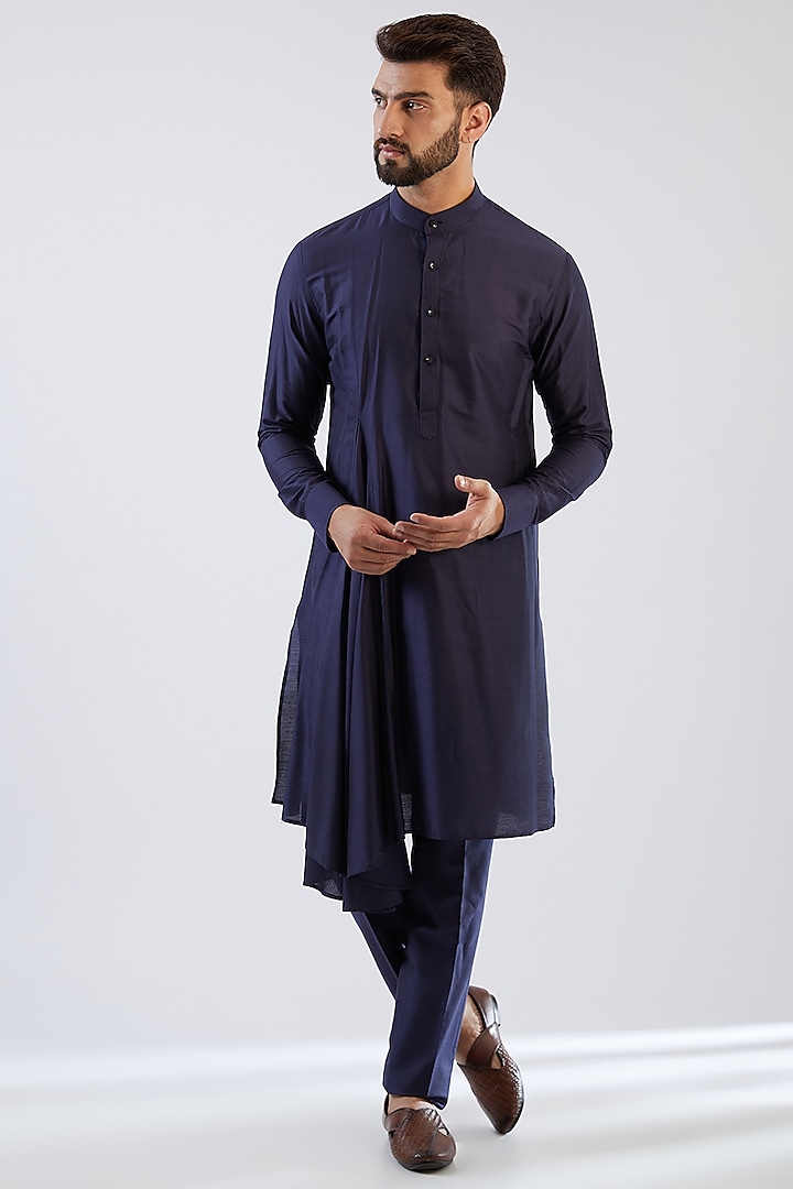 Wine Velvet & Terry Rayon Hand Embroidered Wedding Indowestern Set by Dhananjay at Pernia's Pop Up Shop