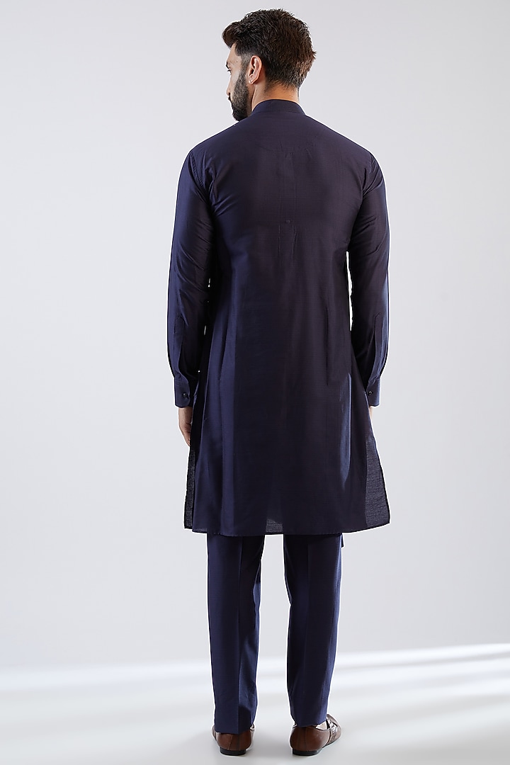 Wine Velvet & Terry Rayon Hand Embroidered Wedding Indowestern Set by Dhananjay at Pernia's Pop Up Shop