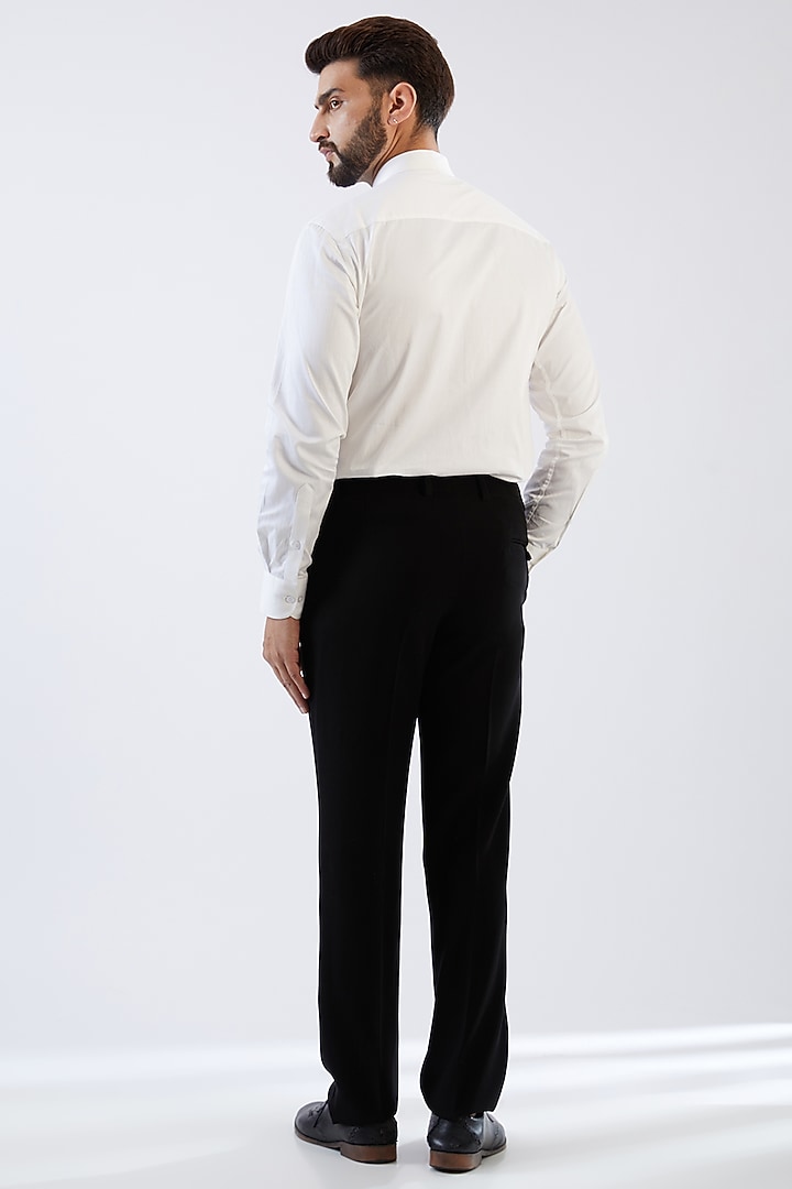 Black Terry Rayon Tuxedo Set by Dhananjay at Pernia's Pop Up Shop