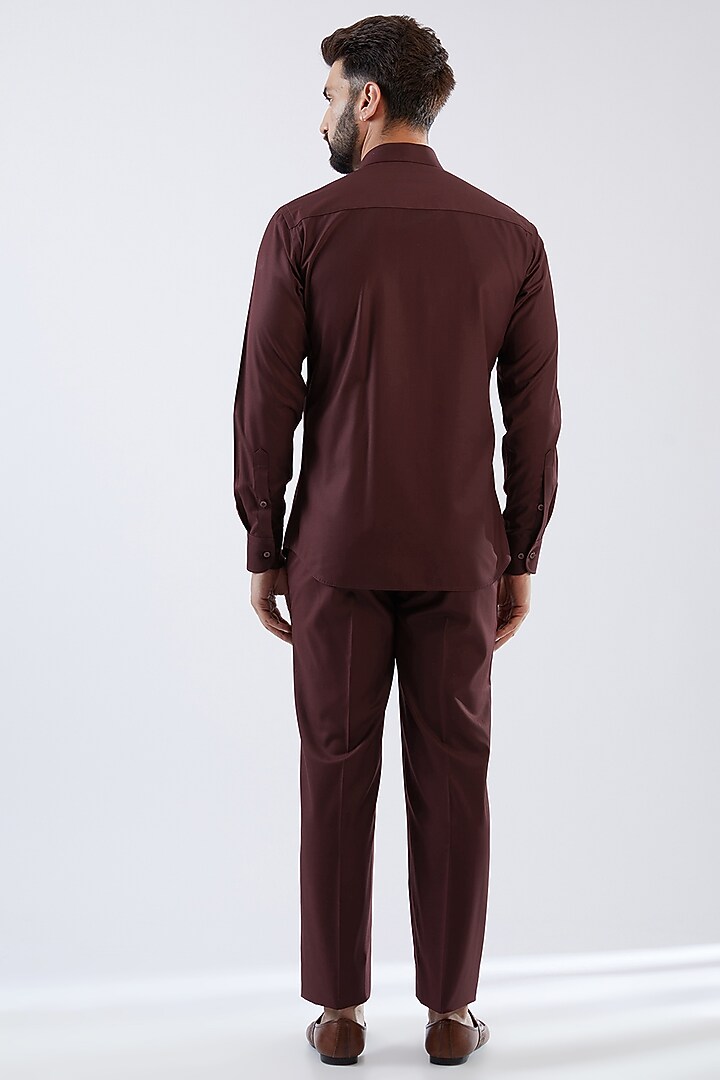 Wine Terry Rayon Pant Set by Dhananjay at Pernia's Pop Up Shop