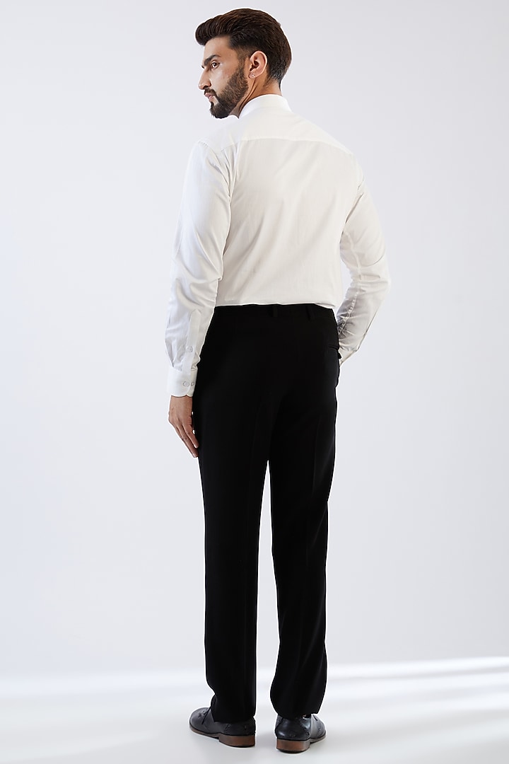Ivory Terry Rayon Embroidered Tuxedo Set by Dhananjay at Pernia's Pop Up Shop
