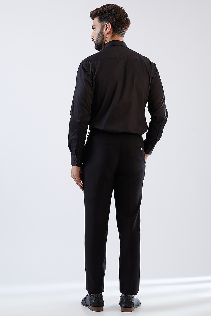 Black Terry Rayon Tuxedo Set by Dhananjay at Pernia's Pop Up Shop