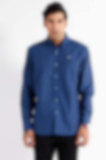 Blue Box Pleated Summer Shirt by Dhatu Design Studio at Pernia's Pop Up Shop